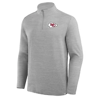 Pull à col zippé 1/4 gris chiné Kansas City Chiefs de Fanatics pour homme