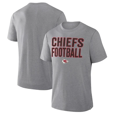 Men's Fanatics Heather Gray Kansas City Chiefs First Down Tribute Tri-Blend T-Shirt