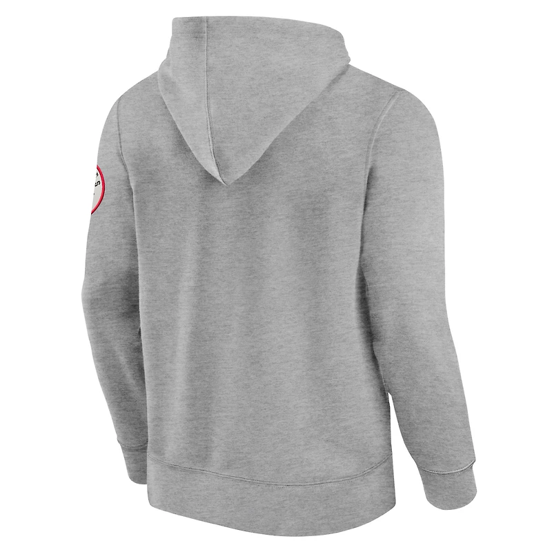 Men's Fanatics  Heather Gray Kansas City Chiefs Label Maker Pullover Hoodie