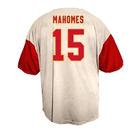 Men's Fanatics Patrick Mahomes Cream Kansas City Chiefs Big & Tall Baseball Button-Up Shirt