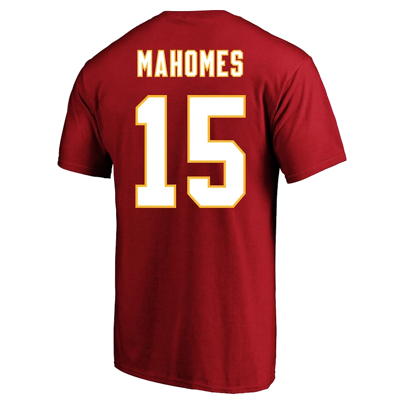 T-shirt rouge avec nom et numéro de joueur des Chiefs Kansas City Patrick Mahomes marque fanatiques pour hommes