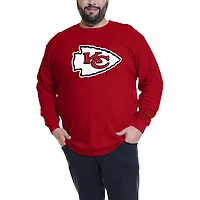 T-shirt à manches longues gaufré thermique Fanatics Patrick Mahomes pour hommes, rouge, Kansas City Chiefs Big & Tall