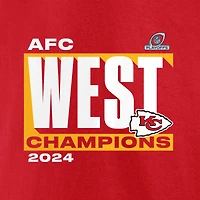 Men's Fanatics Red Kansas City Chiefs 2024 AFC West Division Champions Conquer T-Shirt