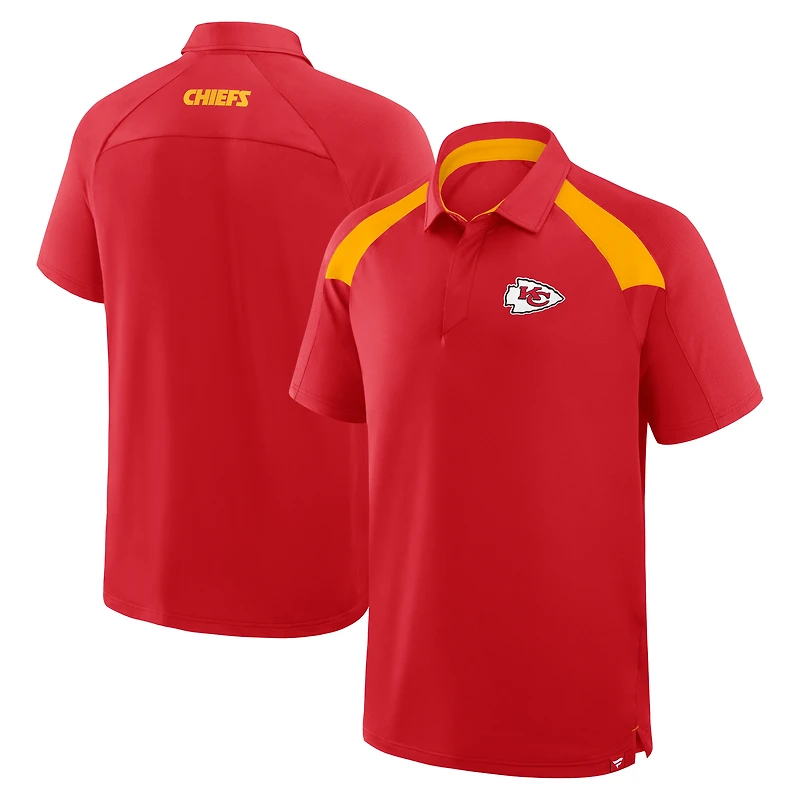 Polo raglan rouge Fanatics pour homme des Kansas City Chiefs
