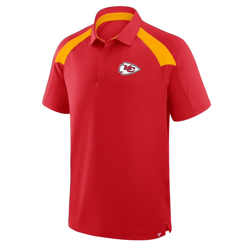 Polo raglan rouge Fanatics pour homme des Kansas City Chiefs