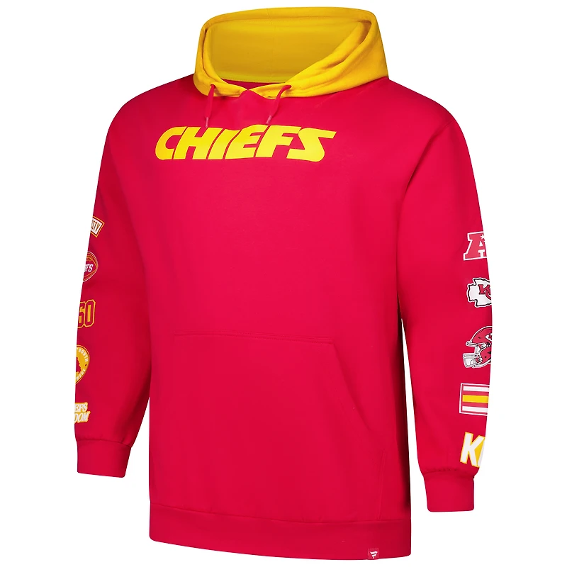 Sweat à capuche patchs Big & Tall pour hommes Fanatics Red Kansas City Chiefs
