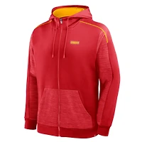 Sweat à capuche zippé rouge pour homme Fanatics Kansas City Chiefs Checkdown Pass