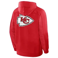 Sweat à capuche zippé rouge pour homme Fanatics Kansas City Chiefs Checkdown Pass