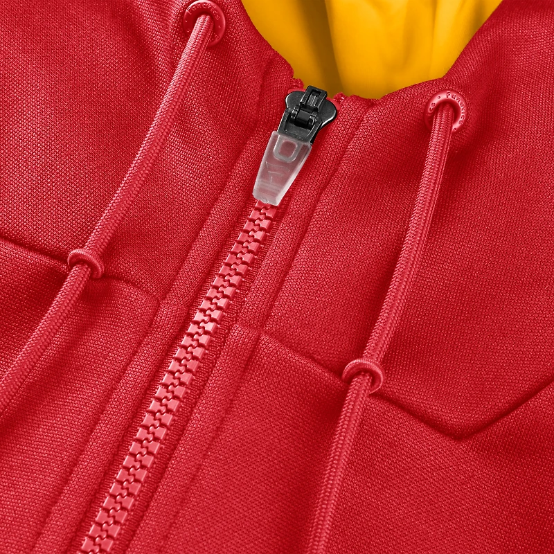 Sweat à capuche zippé rouge pour homme Fanatics Kansas City Chiefs Checkdown Pass