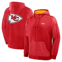 Sweat à capuche zippé rouge pour homme Fanatics Kansas City Chiefs Checkdown Pass