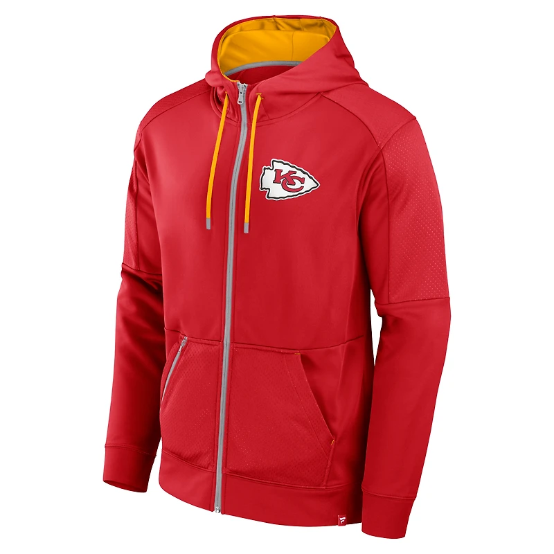Sweat à capuche entièrement zippé Fanatics pour hommes, rouge, Kansas City Chiefs Defender