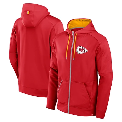 Sweat à capuche entièrement zippé Fanatics pour hommes, rouge, Kansas City Chiefs Defender