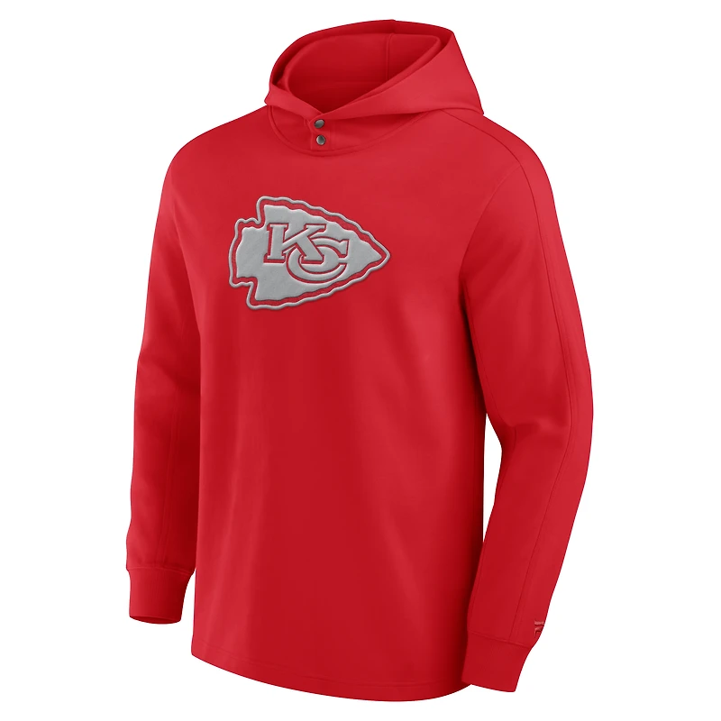 Men's Fanatics Red Kansas City Chiefs Elements Blaze Tri-Blend Long Sleeve Hoodie T-Shirt