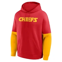 Sweat à capuche rouge Fanatics pour homme avec logo des Chiefs de Kansas City