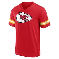 Men's Fanatics  Red Kansas City Chiefs Jersey Tackle V-Neck T-Shirt
