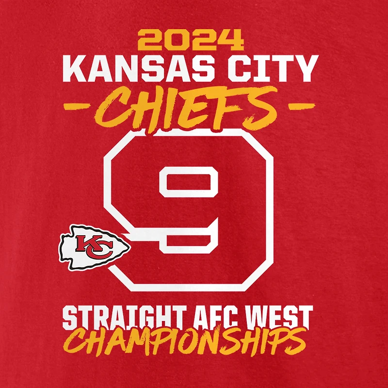 Men's Fanatics Red Kansas City Chiefs Nine-Straight AFC West Division Champions Big & Tall T-Shirt
