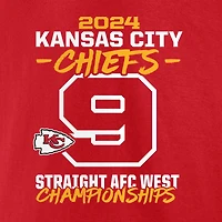 Men's Fanatics Red Kansas City Chiefs Nine-Straight AFC West Division Champions Big & Tall T-Shirt