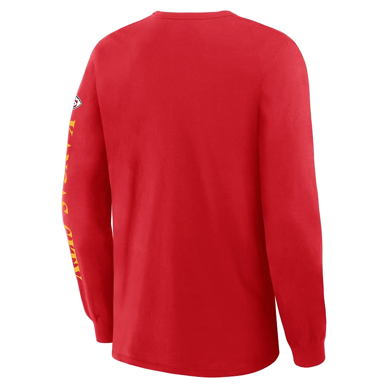 Men's Fanatics Red Kansas City Chiefs Sweep Legacy Long Sleeve T-Shirt