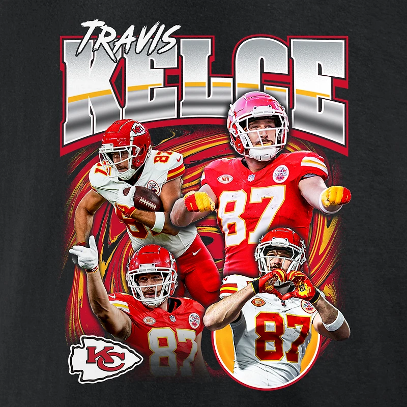 Men's Fanatics Travis Kelce Black Kansas City Chiefs Notorious Player Graphic T-Shirt