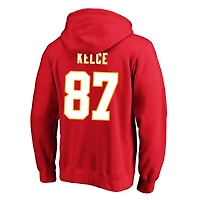 Fanatics pour hommes Travis Kelce Red Kansas City Chiefs Big & Tall Nom et numéro Pull à capuche en polaire
