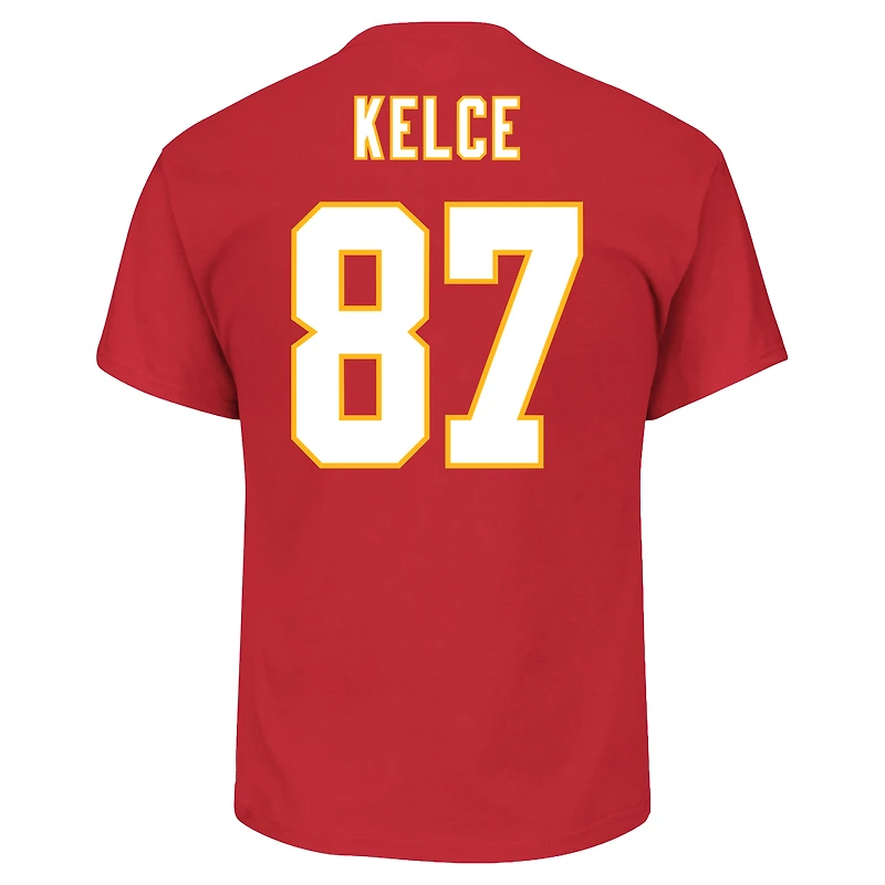 Men's Fanatics Travis Kelce Red Kansas City Chiefs Big & Tall Player Name Number T-Shirt