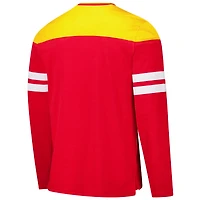 T-shirt à manches longues adaptatif Hail Mary rouge/or G-III Sports by Carl Banks pour homme des Kansas City Chiefs
