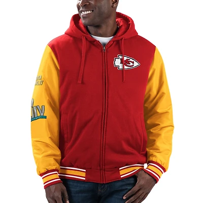 Sweat à capuche entièrement zippé G-III Sports by Carl Banks pour hommes, rouge/or, option joueur des Chiefs de Kansas City