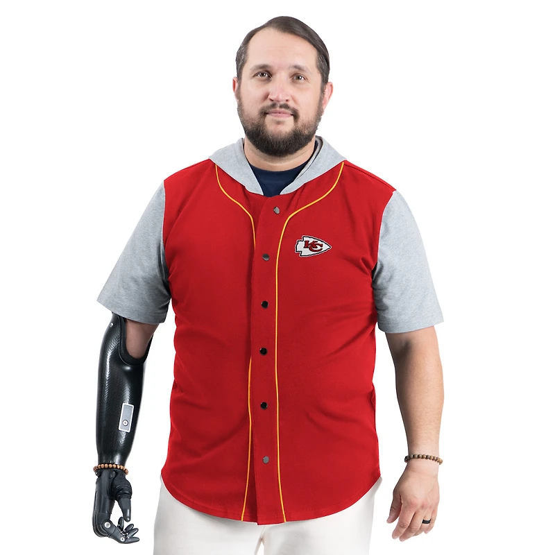 Men's G-III Sports by Carl Banks  Red Kansas City Chiefs Adaptive Home Team Magnetic Button-Up Top