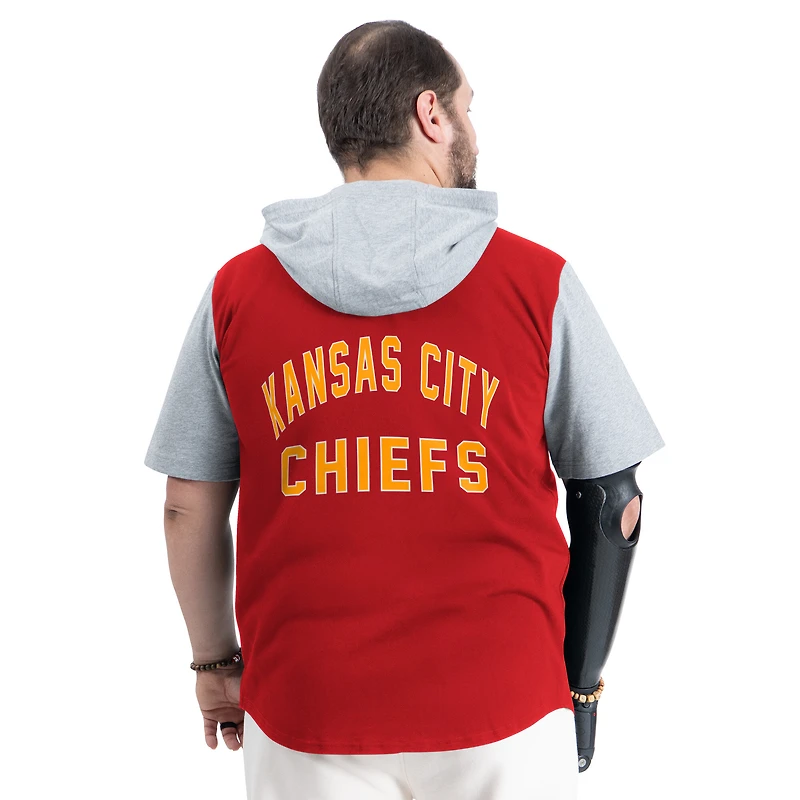 Haut boutonné magnétique adaptatif rouge G-III Sports by Carl Banks pour homme, équipe à domicile des Kansas City Chiefs