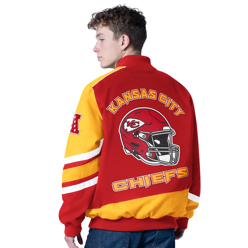 Men's G-III Sports by Carl Banks Red Kansas City Chiefs Prime Time Full-Zip Racing Jacket
