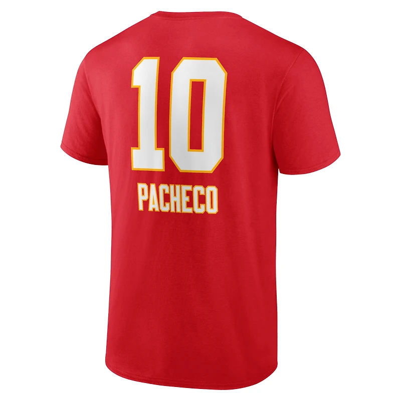 Men's Isiah Pacheco Red Kansas City Chiefs Team Wordmark Name & Number T-Shirt