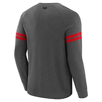 Sweat-shirt à manches longues raglan tri-blend gris chiné foncé J. Palmer pour homme des Chiefs de Kansas City