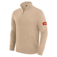 Pull zippé à quart de tour J. Palmer Tan Kansas City Chiefs pour homme