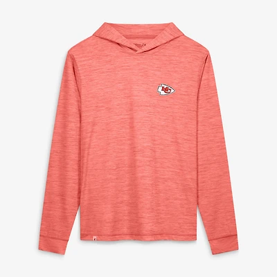 T-shirt à capuche manches longues pour homme johnnie-O Heather Red Kansas City Chiefs Talon