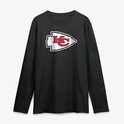 Men's Logo Athletic Black Kansas City Chiefs Primary Long Sleeve T-Shirt
