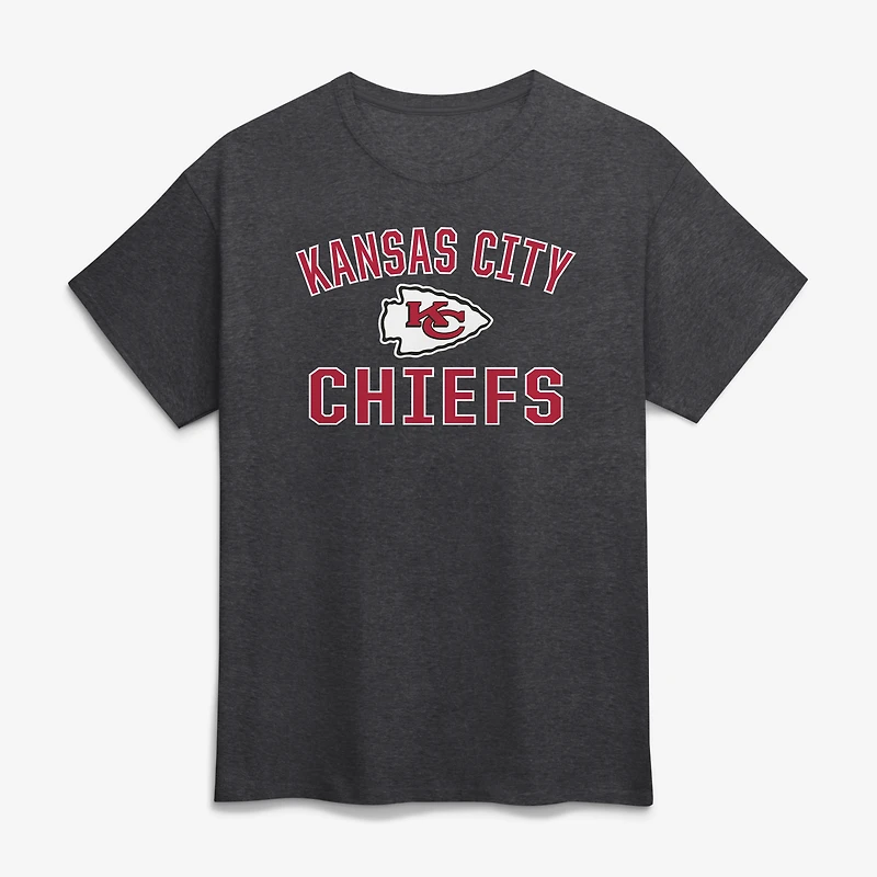 T-shirt homme rouge Kansas City Chiefs en coton avec logo et arche de la victoire