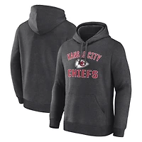 Men's Logo Athletic Heather Charcoal Kansas City Chiefs Arch Victory Hoodie