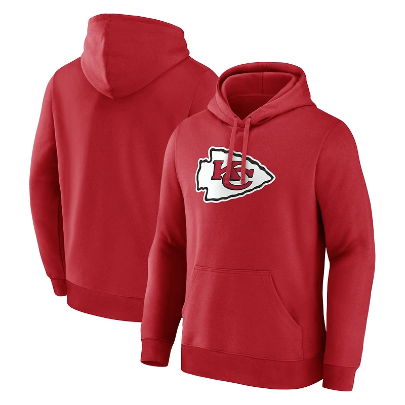 Men's Logo Athletic Red Kansas City Chiefs Primary Hoodie
