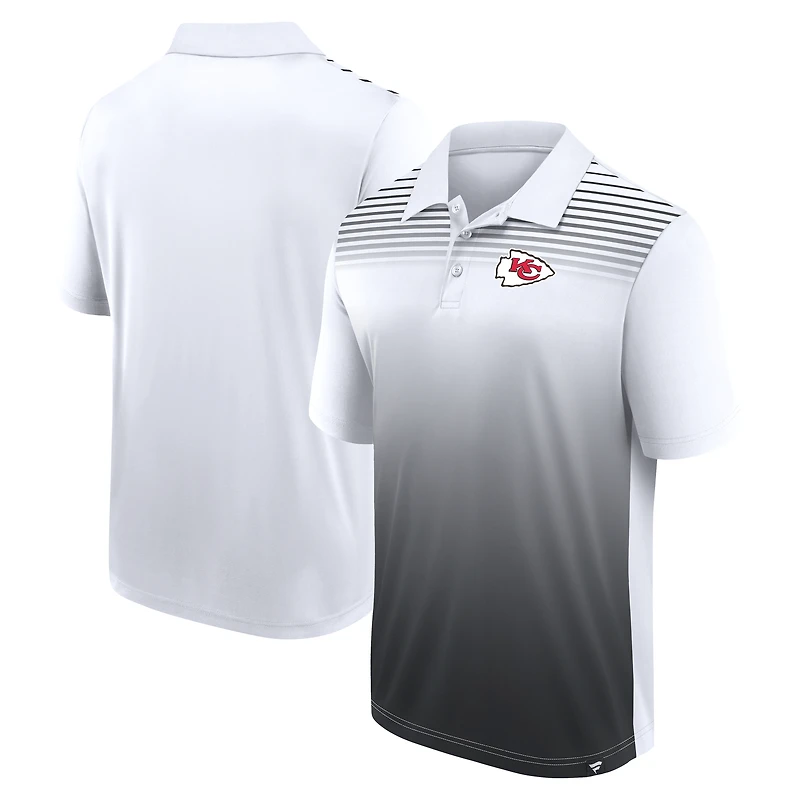 Polo blanc athlétique avec logo pour homme des Kansas City Chiefs