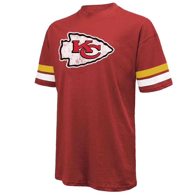 T-shirt surdimensionné pour homme Majestic Threads Travis Kelce rouge avec nom et numéro des Chiefs de Kansas City