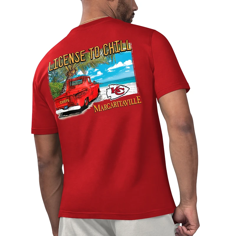 T-shirt licence to Chill des Chiefs de Kansas City rouge Margaritaville pour hommes