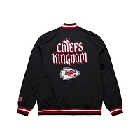 Men's Mitchell & Ness Black Kansas City Chiefs Double Down Satin Full-Snap Jacket