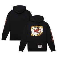 Men's Mitchell & Ness Black Kansas City Chiefs Gridiron Classics Big Face 7.0 Pullover Hoodie
