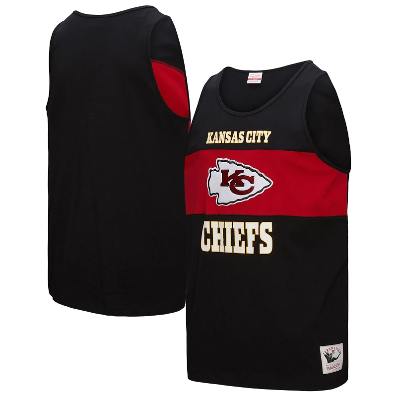 Débardeur rétro colorblock noir Mitchell & Ness pour homme, Kansas City Chiefs