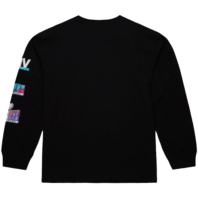 T-shirt à manches longues noir Mitchell & Ness pour homme