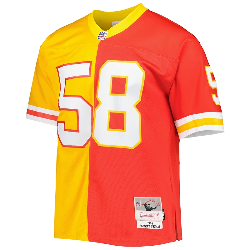 Maillot réplique Mitchell & Ness Derrick Thomas rouge/or des Kansas City Chiefs de 1994, édition limitée Legacy, pour homme.