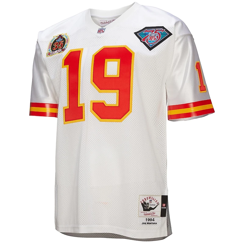 Men's Mitchell & Ness Joe Montana White Kansas City Chiefs 1994 Authentic Throwback Retired Player Jersey