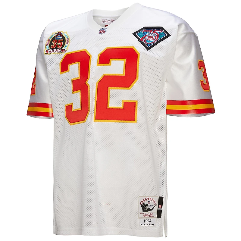 Maillot de joueur retraité authentique rétro 1994 des Kansas City Chiefs Mitchell & Ness Marcus Allen pour homme