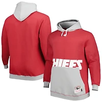 Men's Mitchell & Ness Red/Gray Kansas City Chiefs Big Tall Face Pullover Hoodie