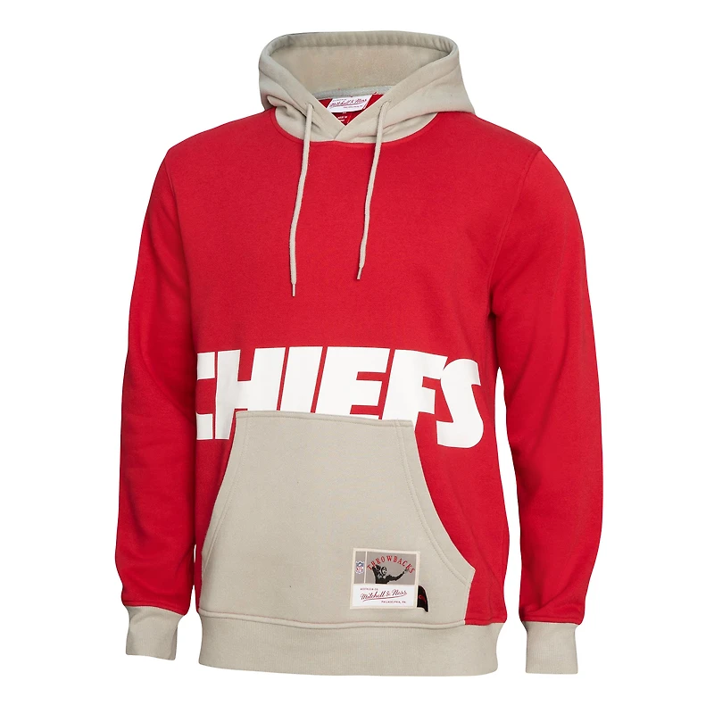 Chandail à capuchon Big Face 5.0 des Chiefs de Kansas City Mitchell & Ness pour homme, rouge